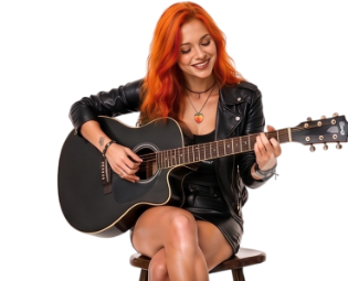 Ketarine tocando violão